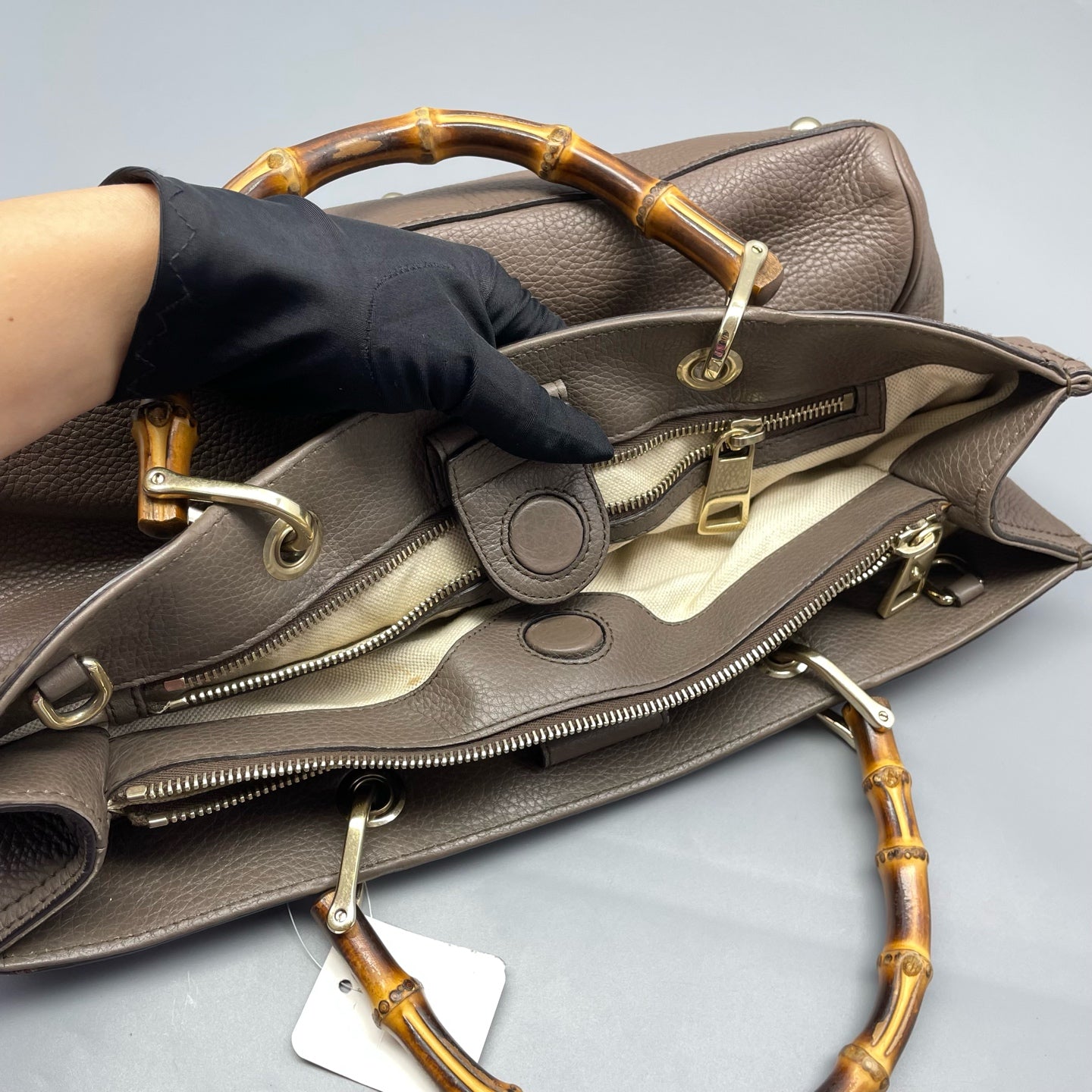Gucci - Bamboo Tote Bag 322112 - Leather - Grey - (Medium)