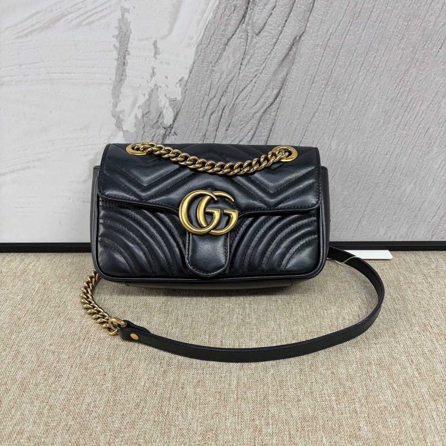 Gucci - GG Marmont Matelassé Mini Bag - Leather - Black - (mini)