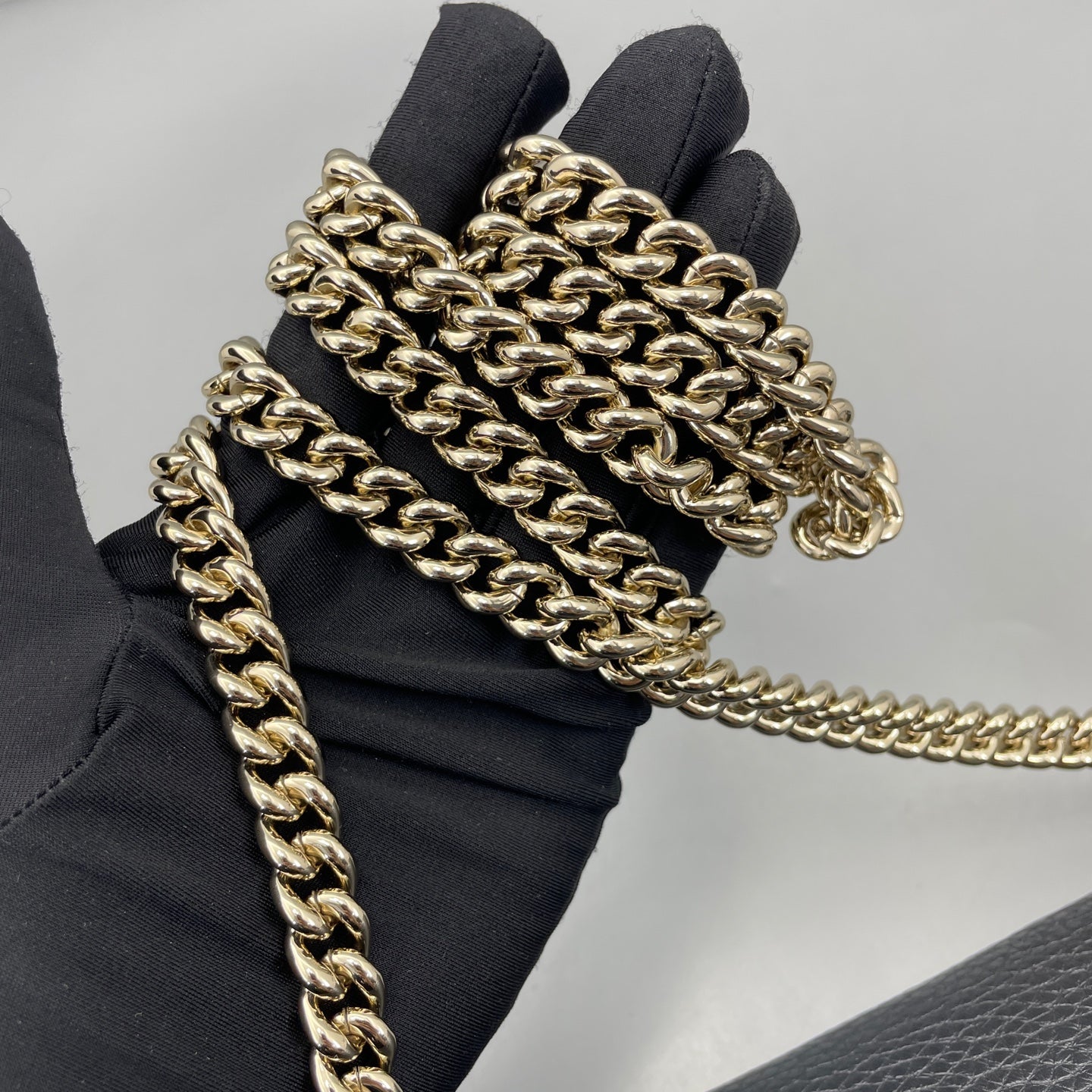 Gucci - Soho Tassel Chain Bag - Grained leather - Black - (Small)