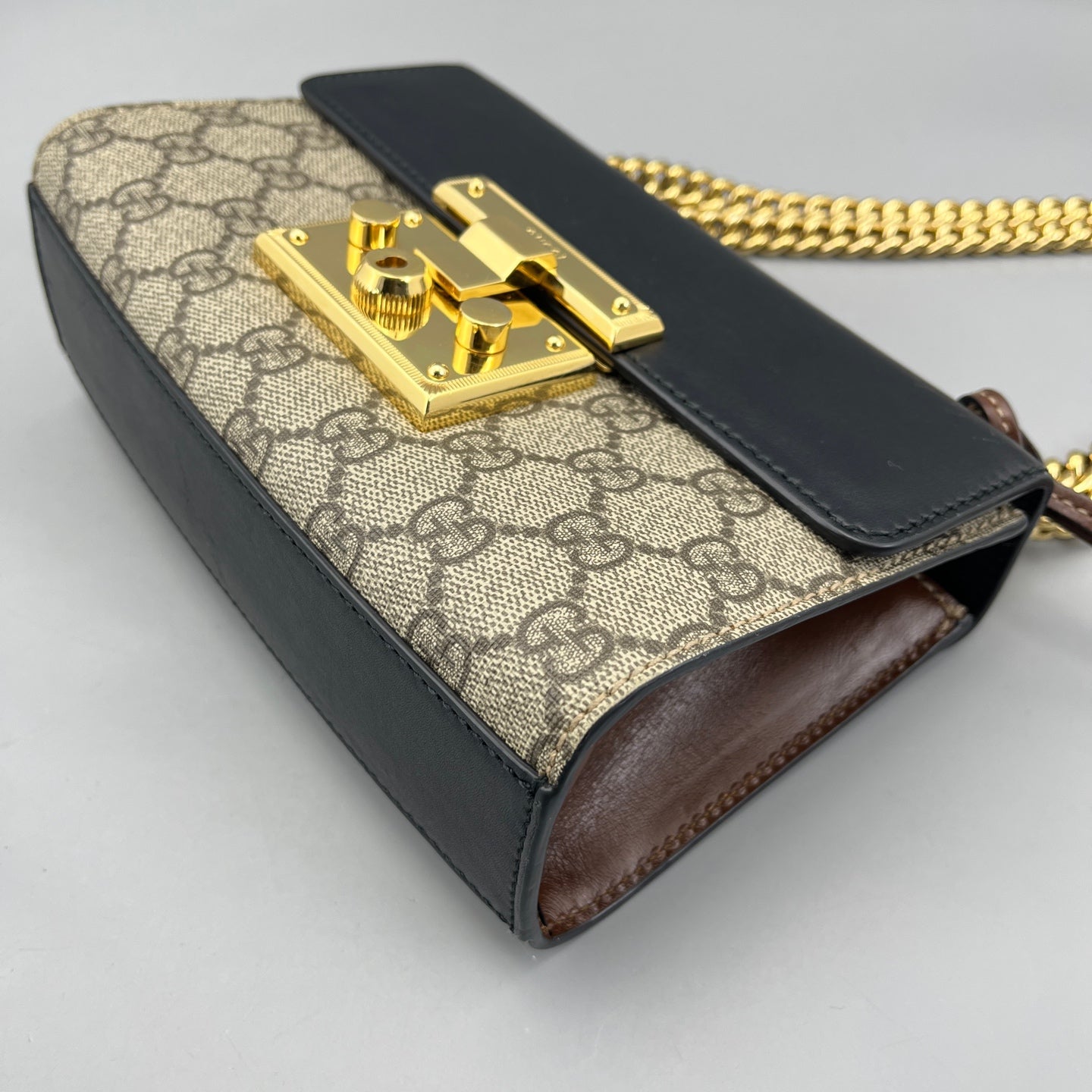 Gucci - Padlock Small - GG Supreme Canvas with leather trim - Beige, Ebony, Black, and Brown with gold-tone hardware - (Small)
