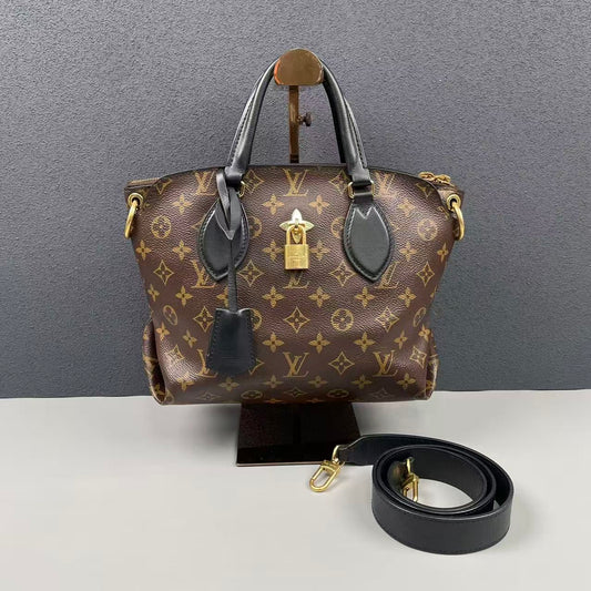 Louis Vuitton - Flower Tote - Monogram coated canvas with black grained leather trim - Brown - (medium)