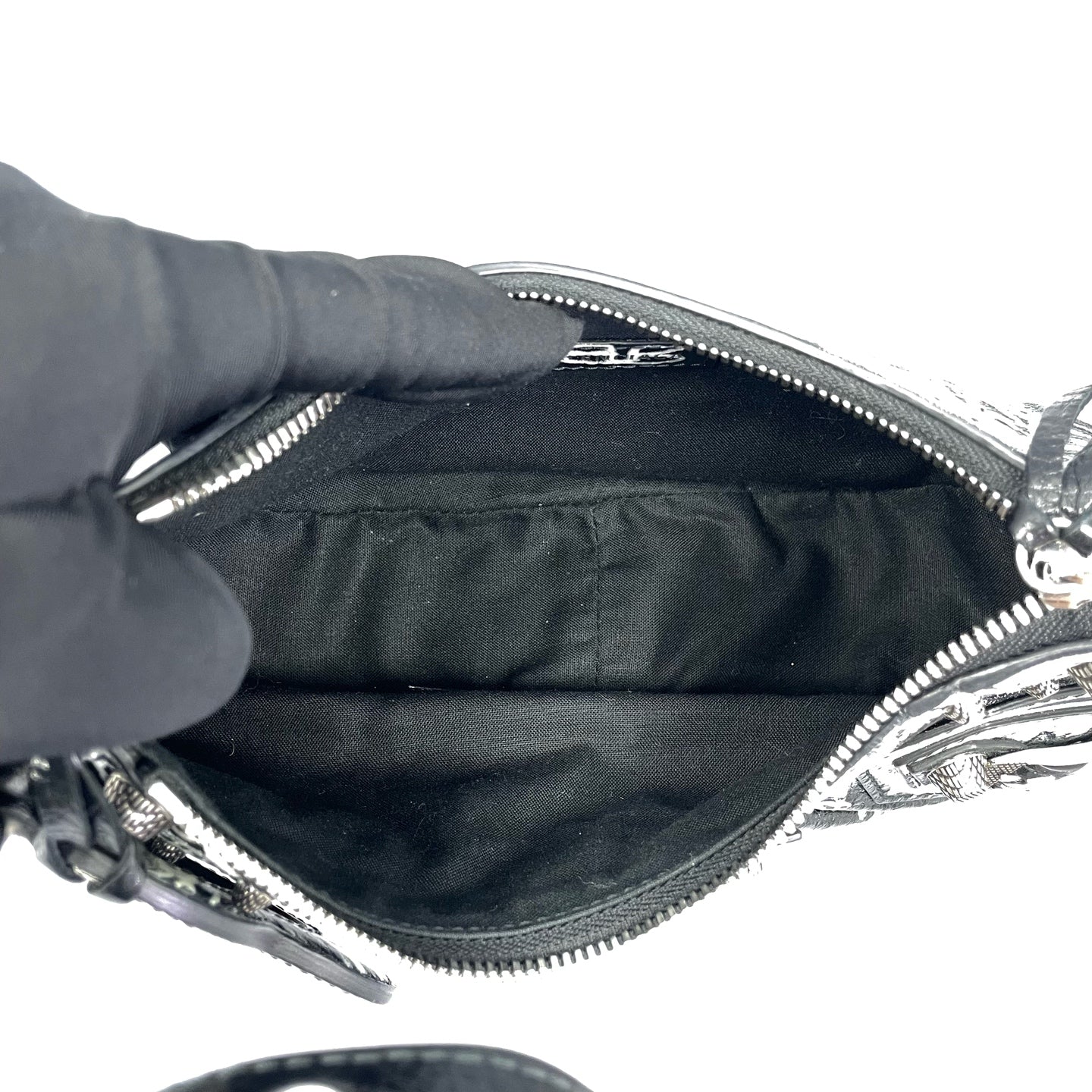 Balenciaga - Le Cagole Mini Half-Moon Bag - Crinkled lambskin leather - Black - (mini)