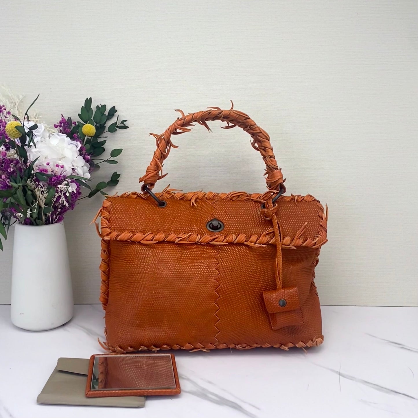 Bottega Veneta - Tina - Lizard skin - Orange - (Medium)