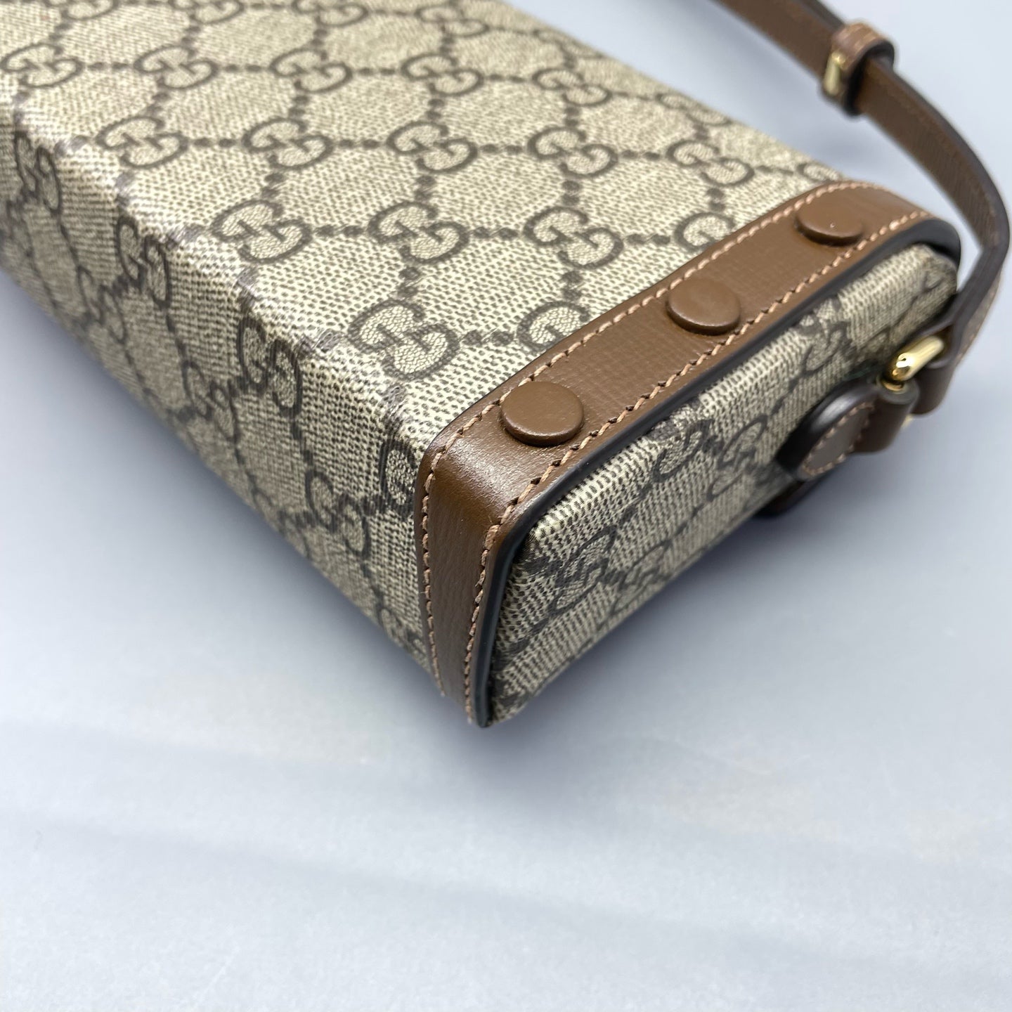 Gucci - Horsebit 1955 Mini Bag - GG Supreme canvas with leather trim - Brown - (mini)