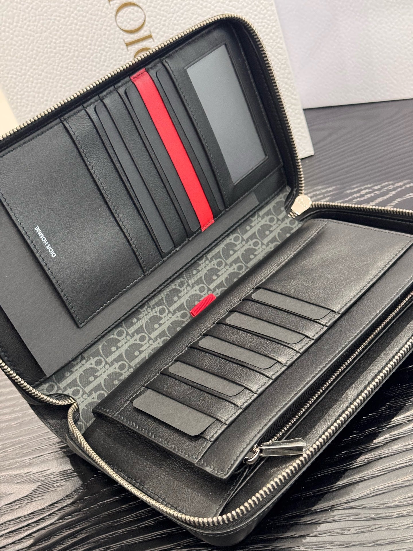 Dior - Oblique Zip-Around Clutch Wallet - Dior Oblique canvas and leather - Black and Grey - (medium)