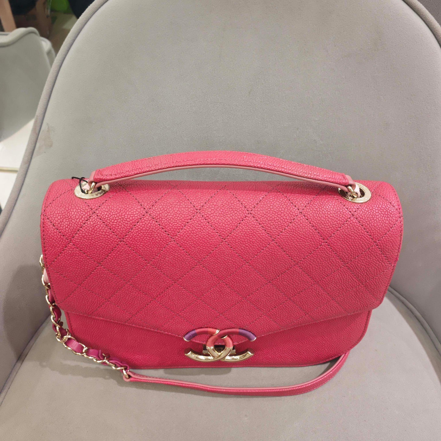 Chanel - Cuba Rainbow Series Messenger Bag - Leather - Pink - (Medium)