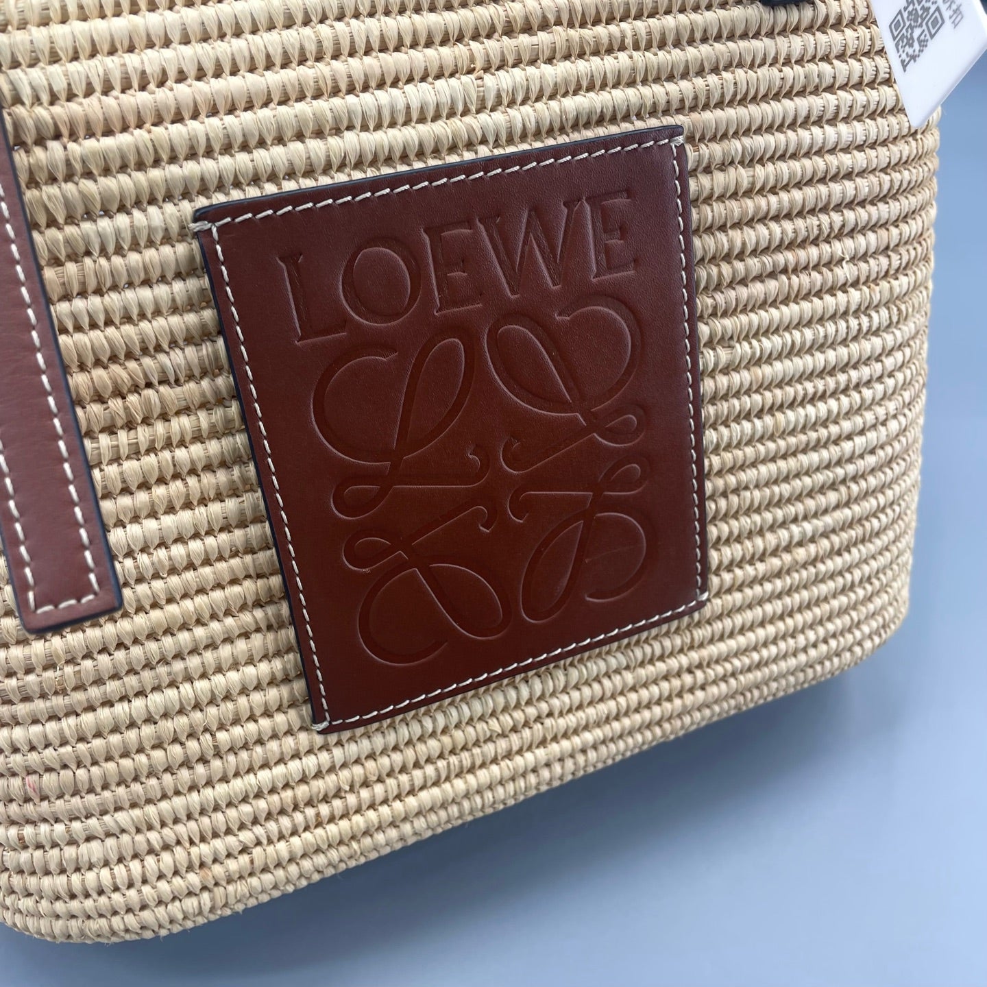 LOEWE - Woven Tote Bag with Anagram Patch - Wicker and Leather - Beige and Brown - (Small)
