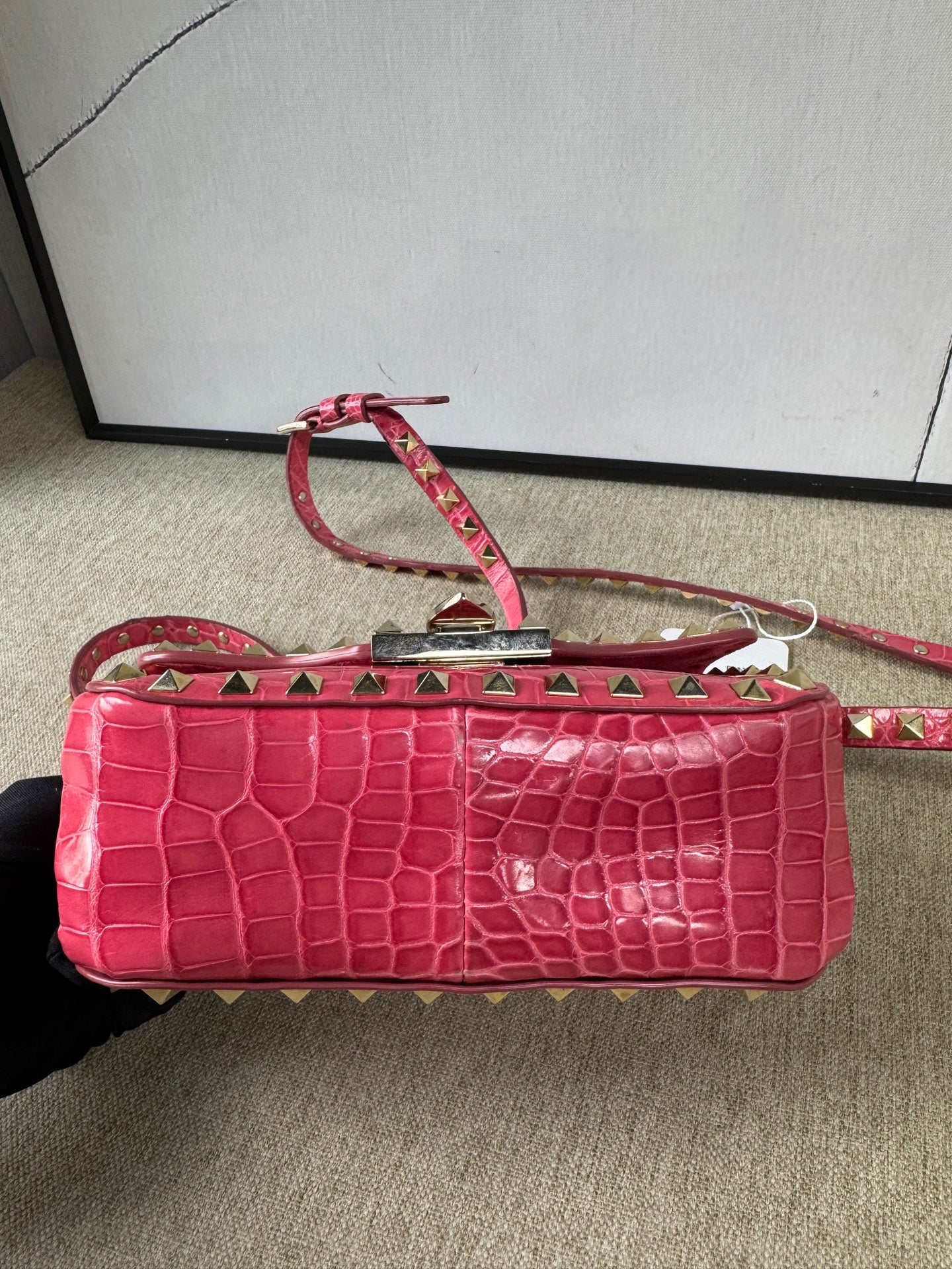 Valentino - Rockstud - Exotic leathers - Crocodile - Pink - (Mini)