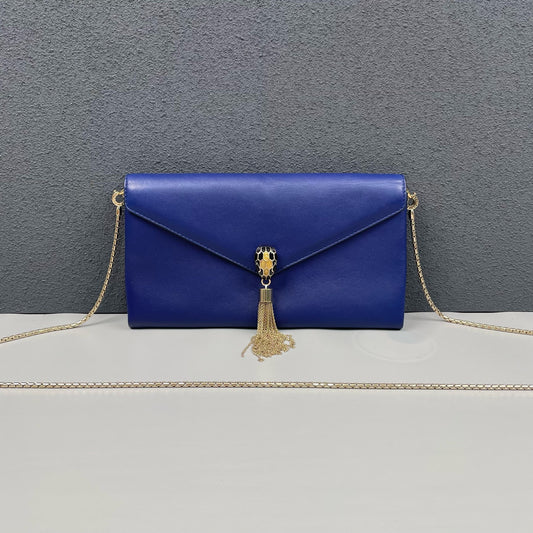 Bvlgari - Serpenti Forever Wallet on Chain (WOC) with Tassel - Calfskin leather - Blue - (mini)
