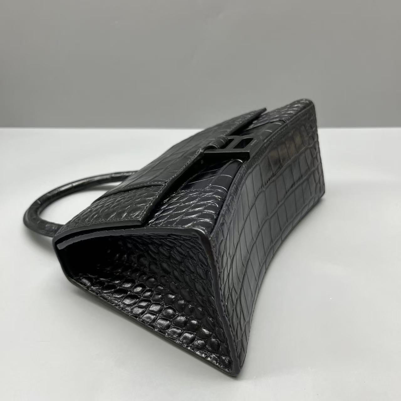 Balenciaga - Hourglass Top Handle Bag - Leather - Black - (Small)
