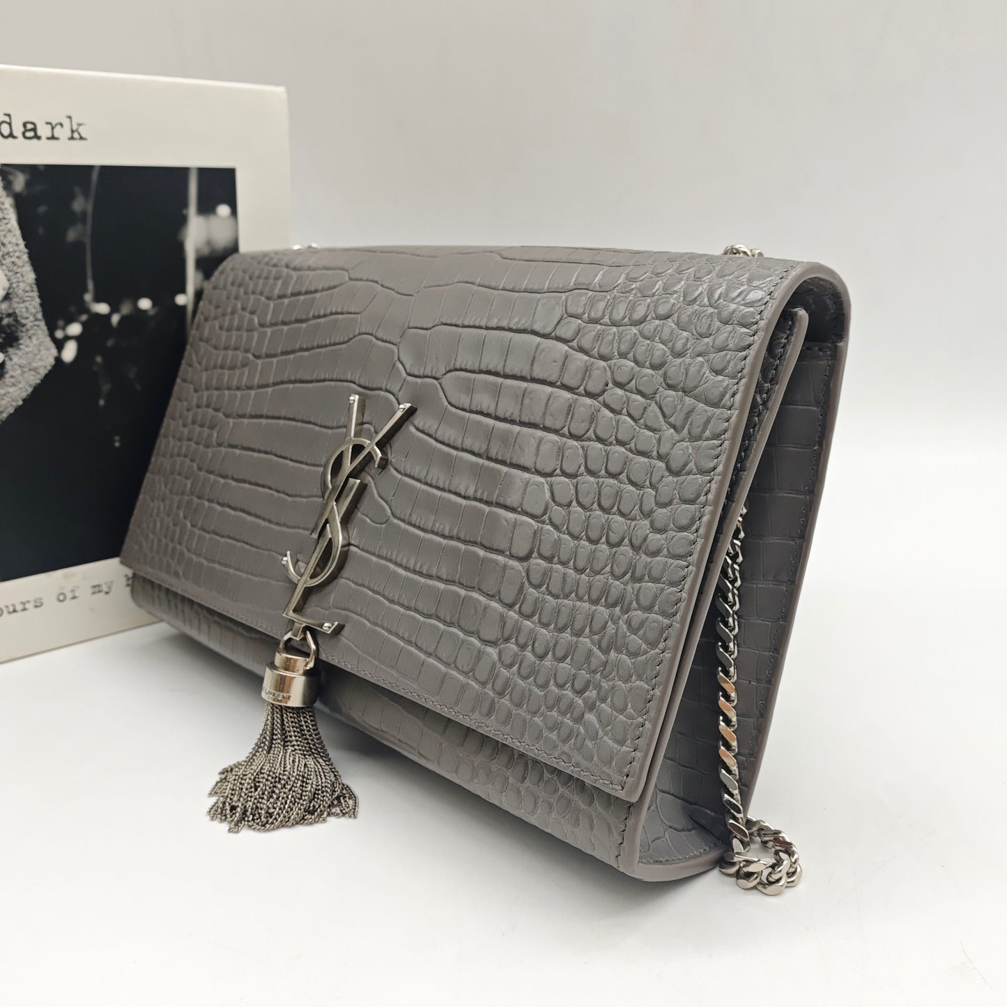 Saint Laurent - Kate Medium Tassel Crossbody Bag - Leather - Grey - (Medium)