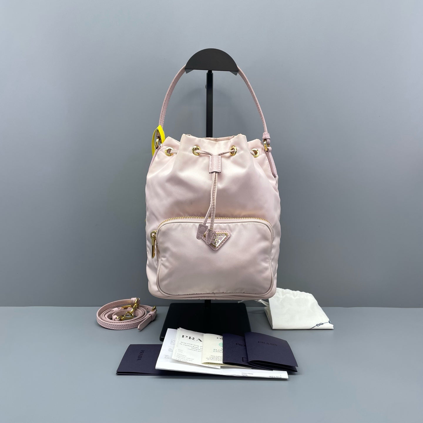 Prada - Nylon Bucket Bag - Nylon with Saffiano leather trim - Pink - (Medium)