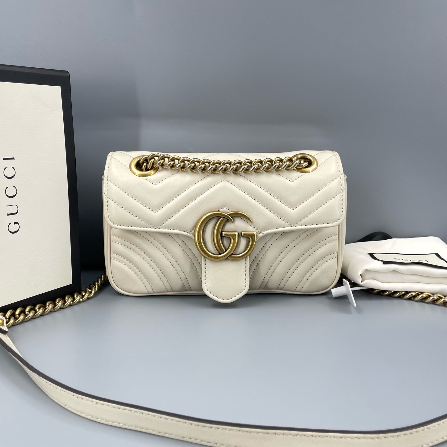 Gucci - GG Marmont Matelasse Mini Bag - Calfskin leather - White - (mini)