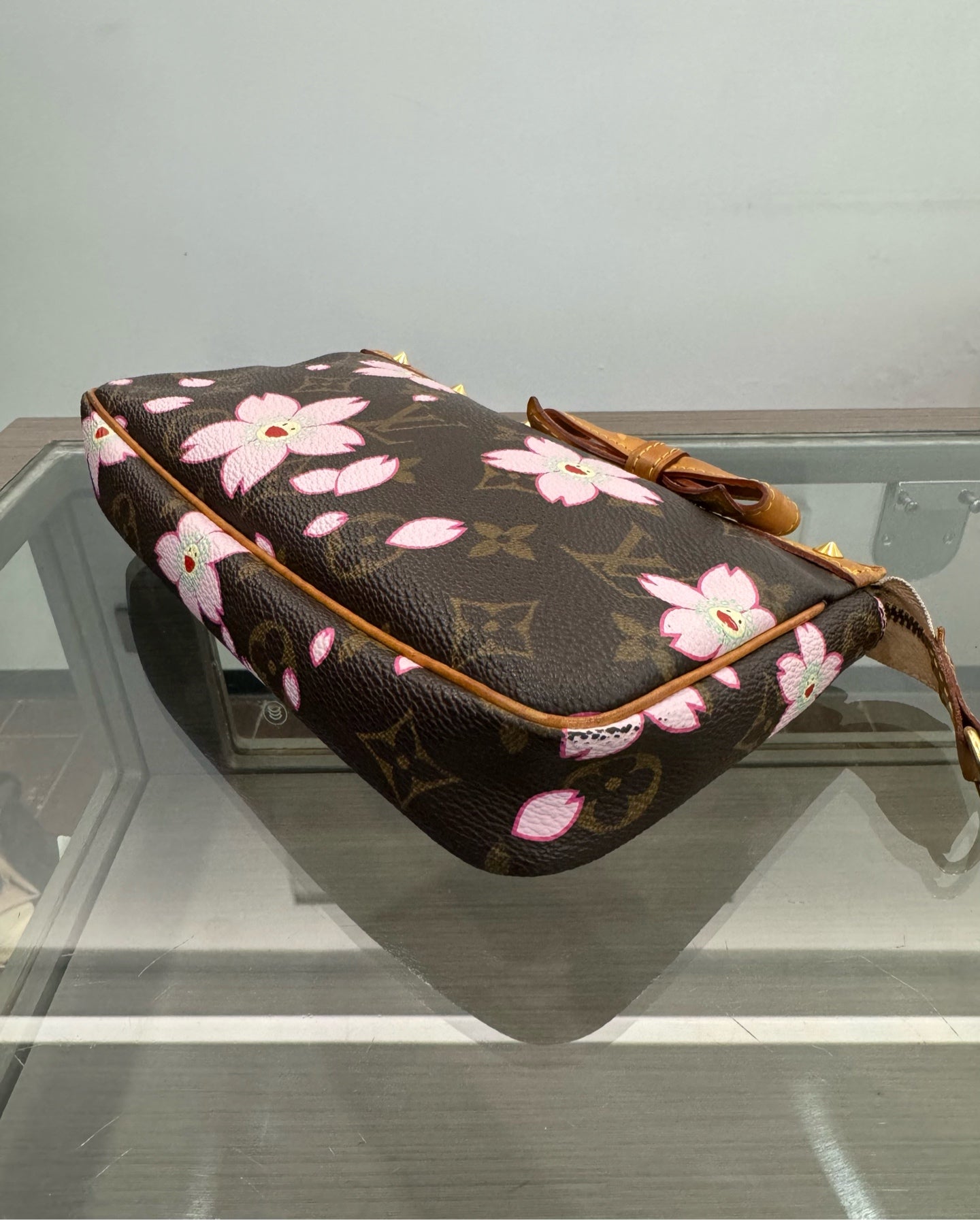 Louis Vuitton - Takashi Murakami Cherry Blossom Pochette Accessoires - Monogram canvas with vachetta leather trim - Brown - (Mini)