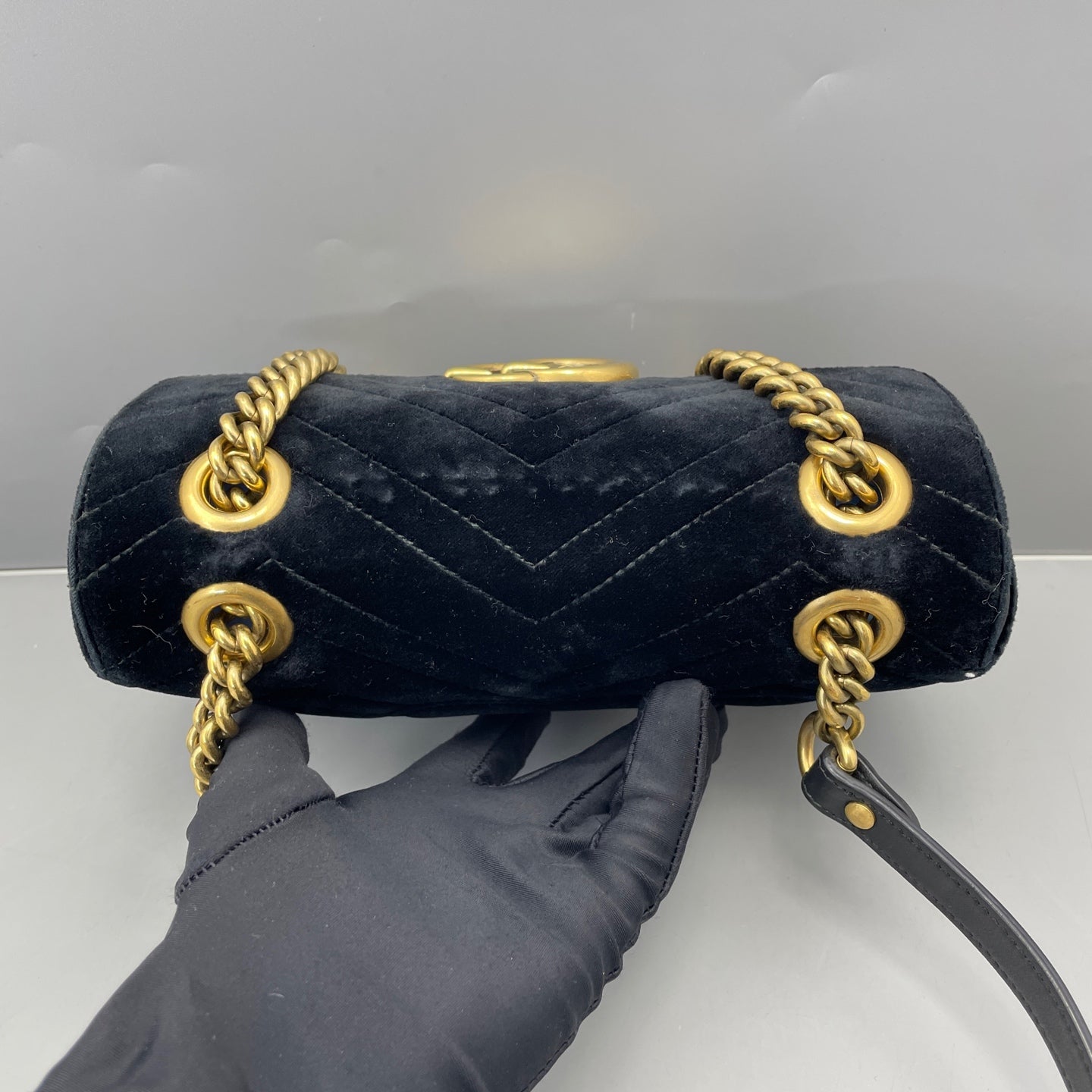 Gucci - GG Marmont Matelassé Mini Bag - Velvet - Black - (mini)