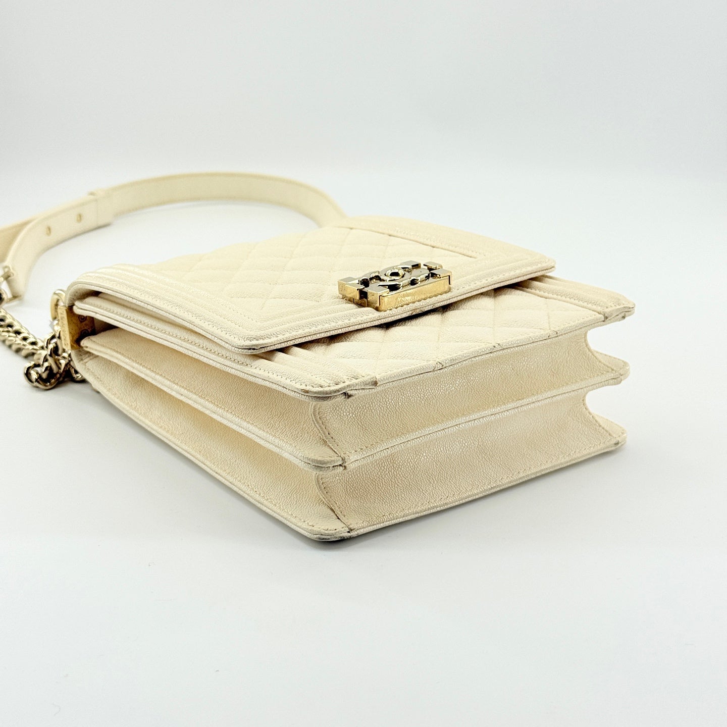 Chanel - Boy Chanel - Grained calfskin leather - Beige - (small)