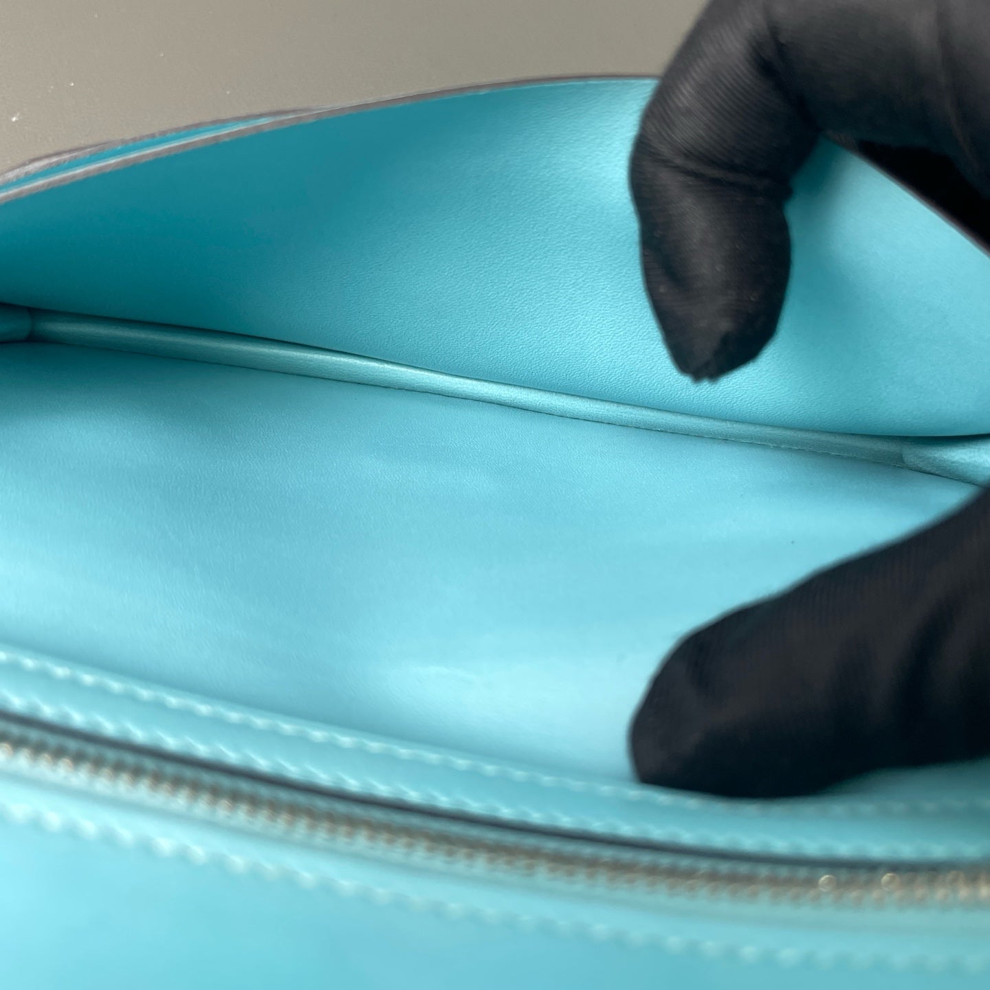 Hermès - Bearn - Lizard skin and leather - Blue - (small)