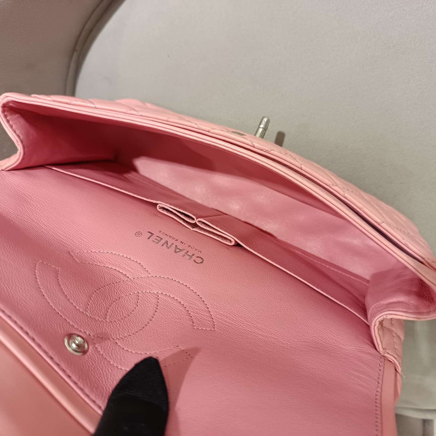 Chanel - Classic Double Flap Bag - Lambskin leather - Pink - (Medium)