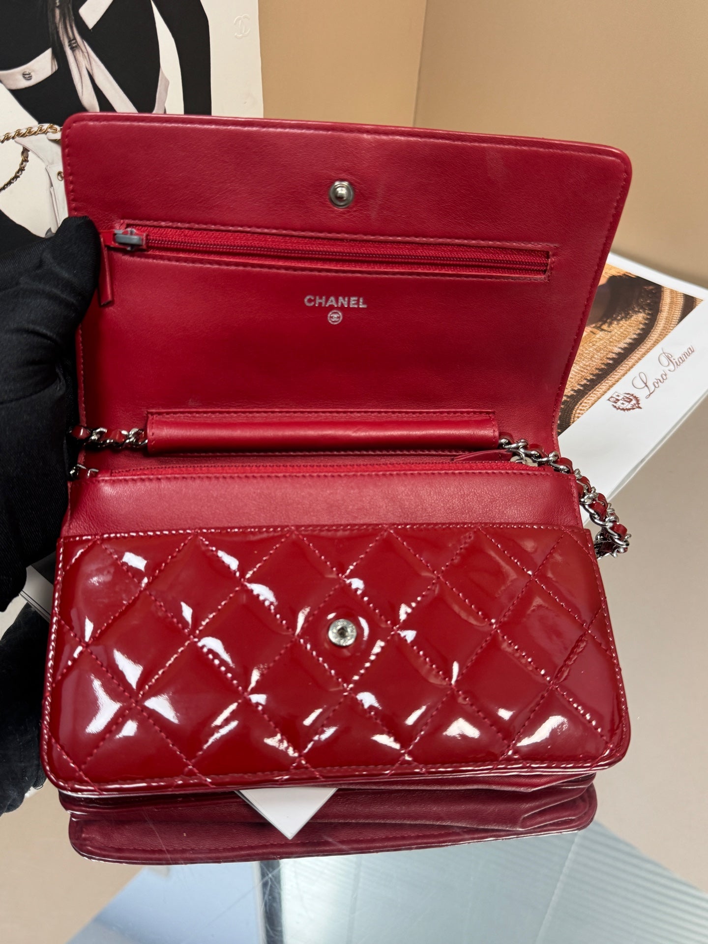 Chanel - Wallet on Chain (WOC) - Patent leather - Red - (mini)