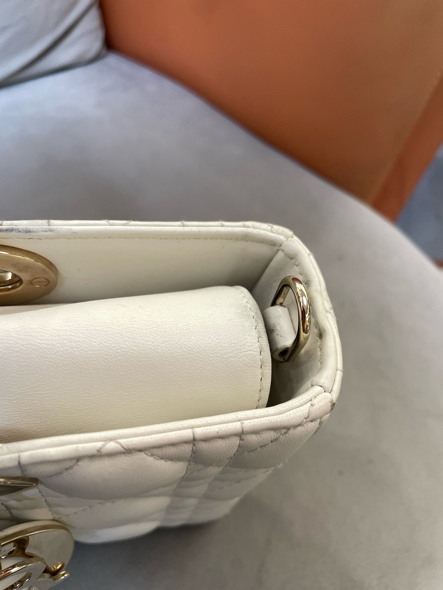 Dior - Lady D-Joy Bag - Lambskin leather - White - (Medium)