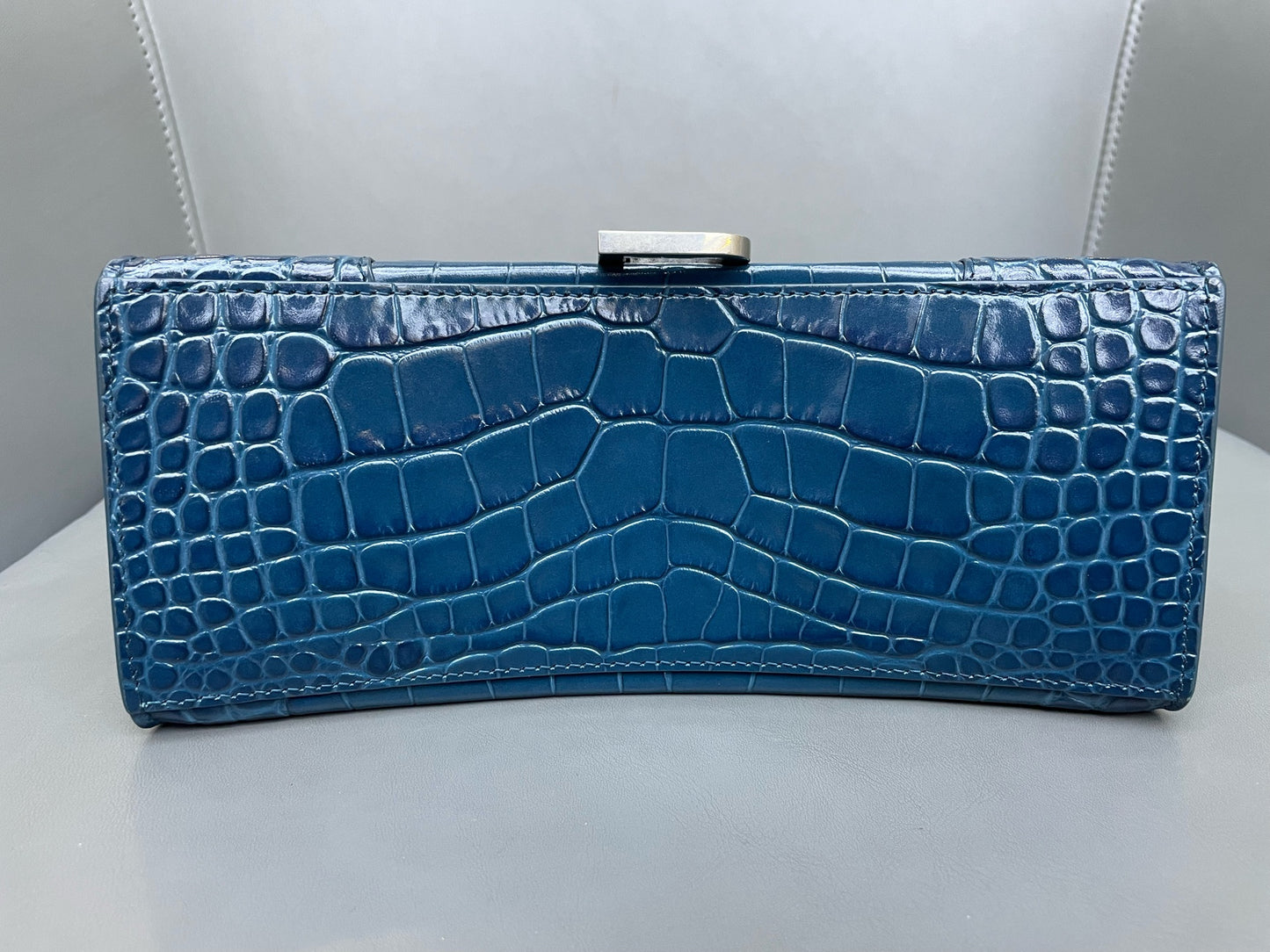 Balenciaga - Hourglass XS - Leather - Midnight Blue with Silver-Tone Hardware - (small)