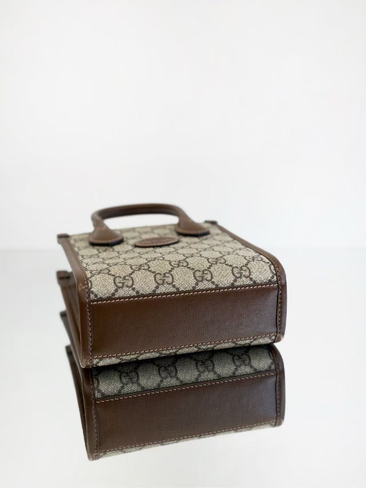 Gucci - Ophidia Mini Tote Bag - GG Supreme coated canvas and leather - Brown - (mini)