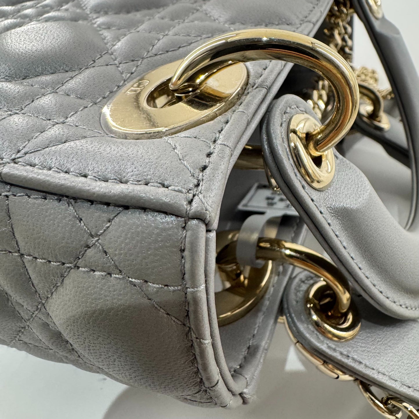 Dior - Lady Dior Mini - Lambskin leather - Grey - (mini)