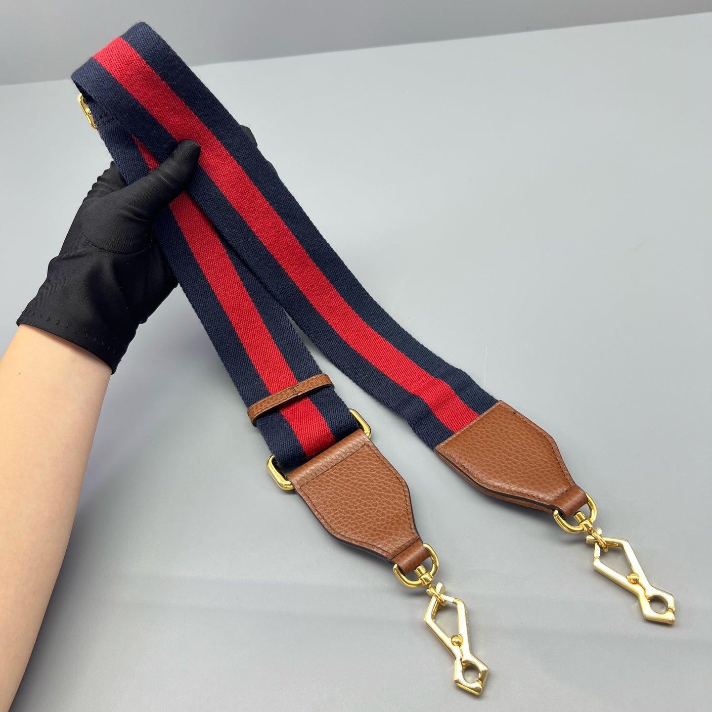 Gucci - Horsebit 1955 Mini - Denim and pebbled leather - Blue with brown trim - (mini)