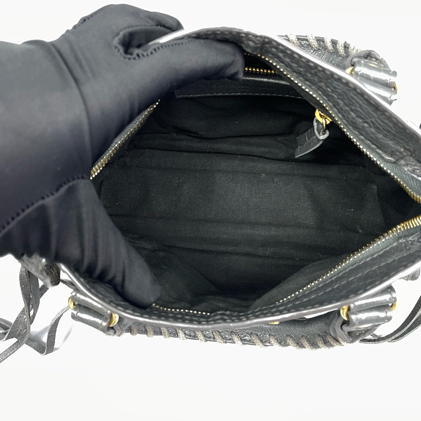 Balenciaga - Mini City Bag - Distressed lambskin leather - Grey - (mini)
