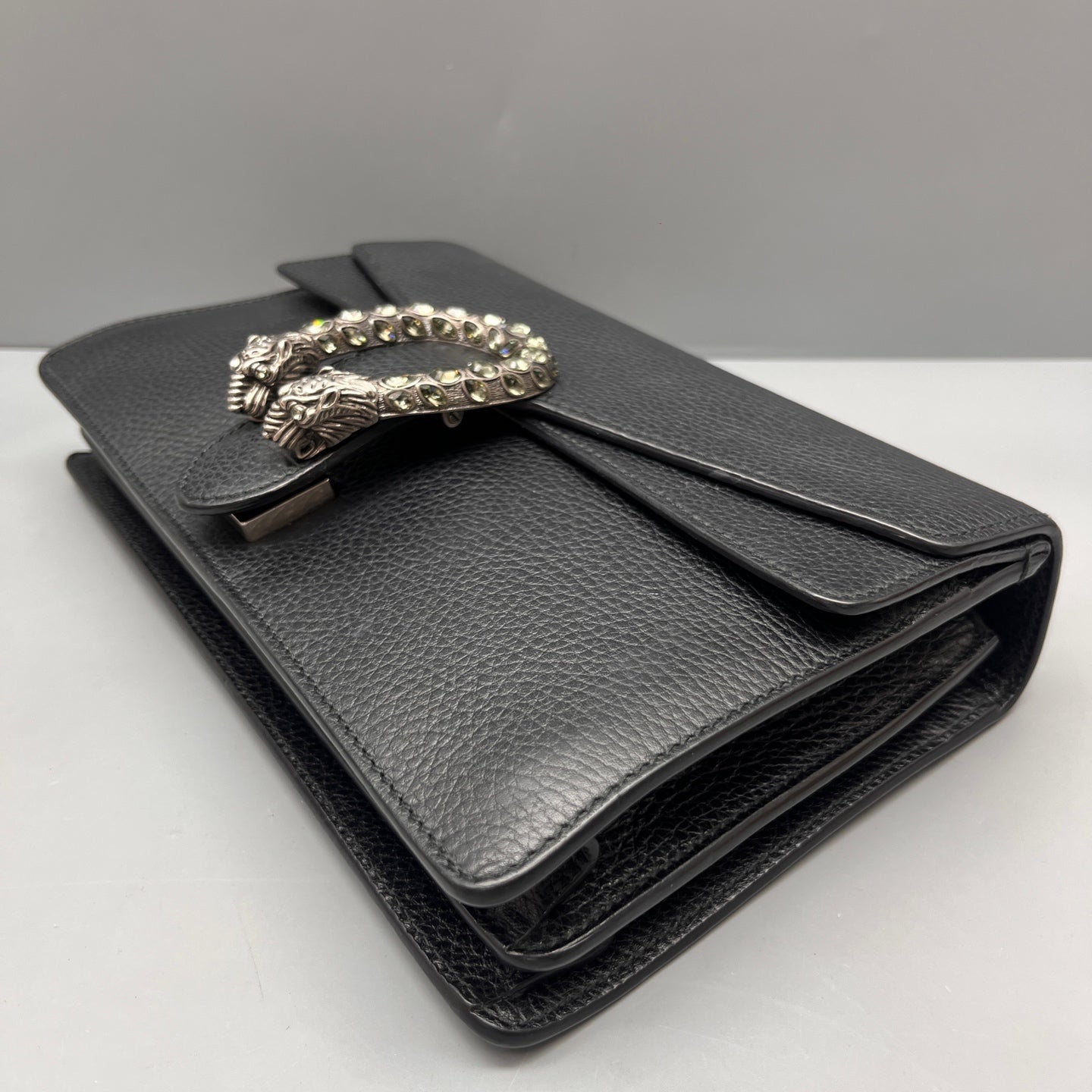 Gucci - Dionysus Shoulder Bag - Pebbled leather - Black - (medium)