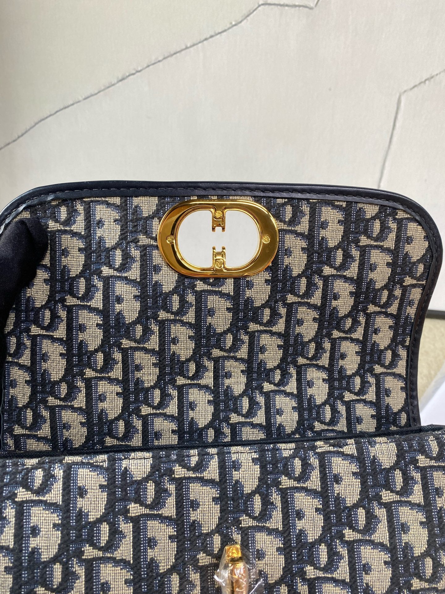 Dior - 30 Montaigne Avenue Chain Bag - Oblique jacquard canvas with leather trim - Blue - (Mini)