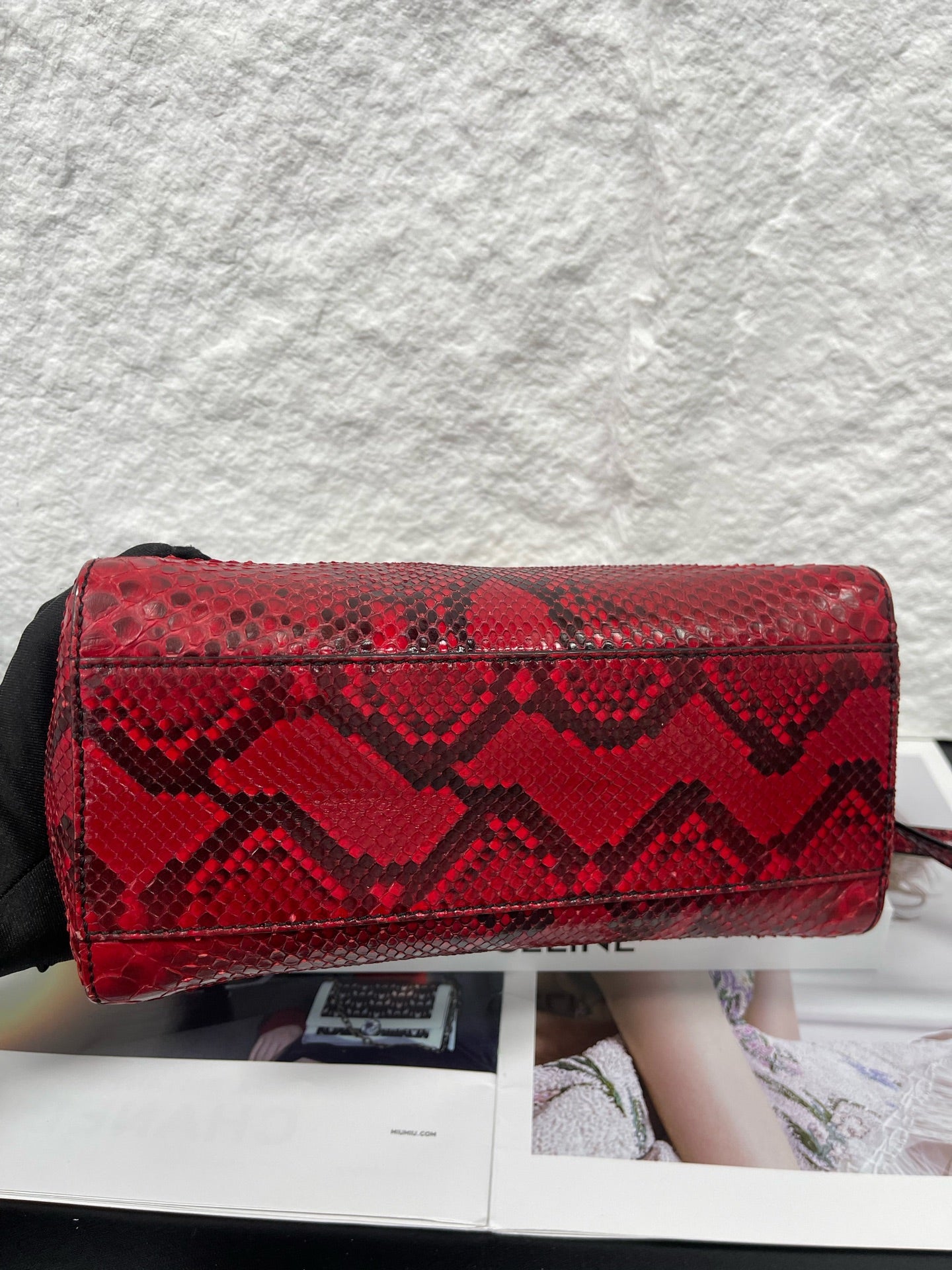 Fendi - Peekaboo - Python leather - Red - (Small)