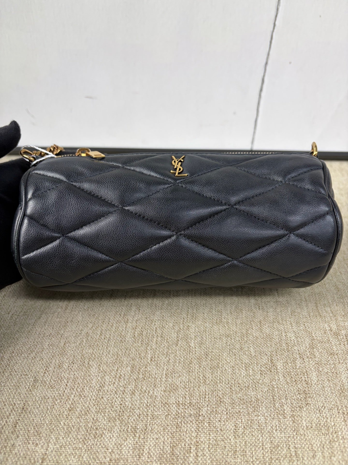 Saint Laurent - Sade Puffer Small Cylindrical Shoulder Bag - Leather - Black - (mini)