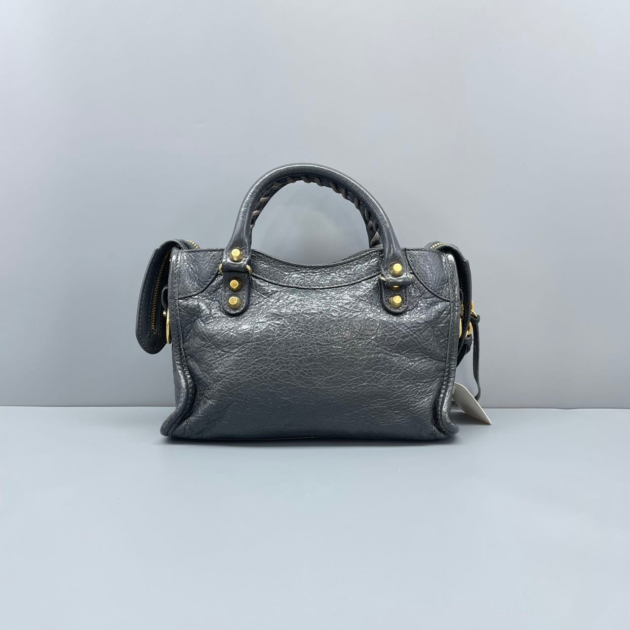 Balenciaga - Mini City Bag - Distressed lambskin leather - Grey - (mini)