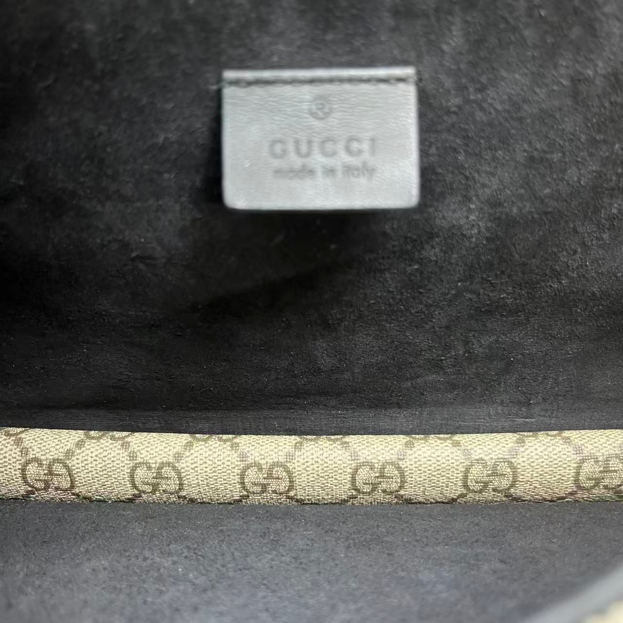 Gucci - Dionysus Shoulder Bag - GG Supreme coated canvas with black leather trim and suede lining - Beige - (medium)