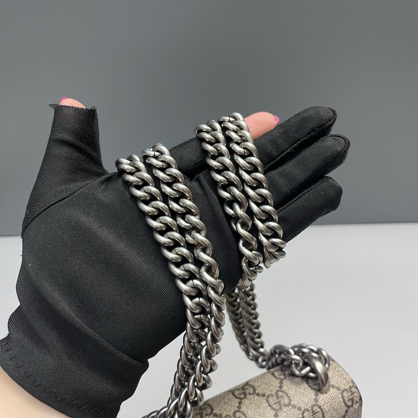 Gucci - Dionysus Mini Chain Bag - GG Supreme canvas with Suede - Beige with Red accents - (mini)