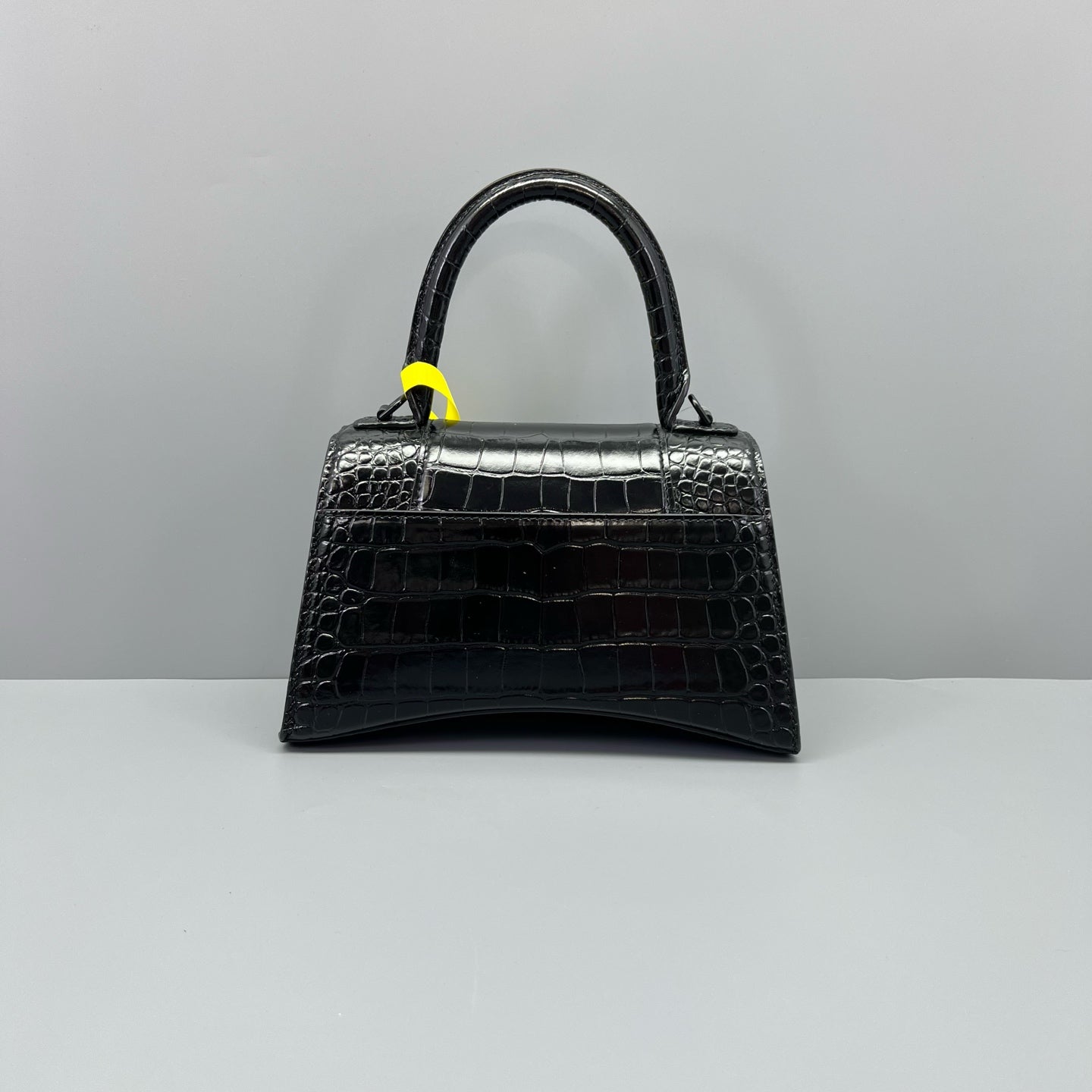 Balenciaga - Hourglass Bag - Crocodile-embossed calfskin leather - Black - (mini)