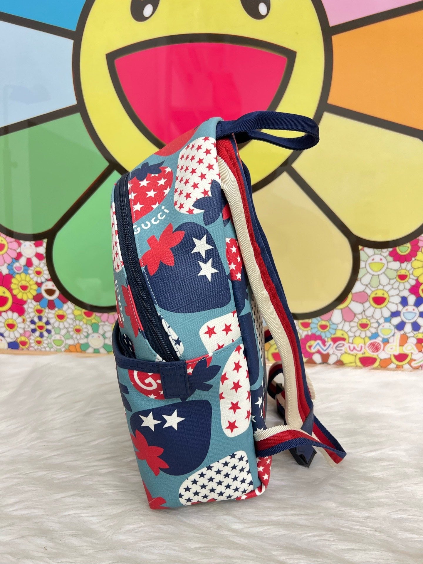 Gucci - Children's Strawberry Stars Backpack - Coated canvas with leather trim - Multicolour (Blue, Red, White, Navy) - (Mini)