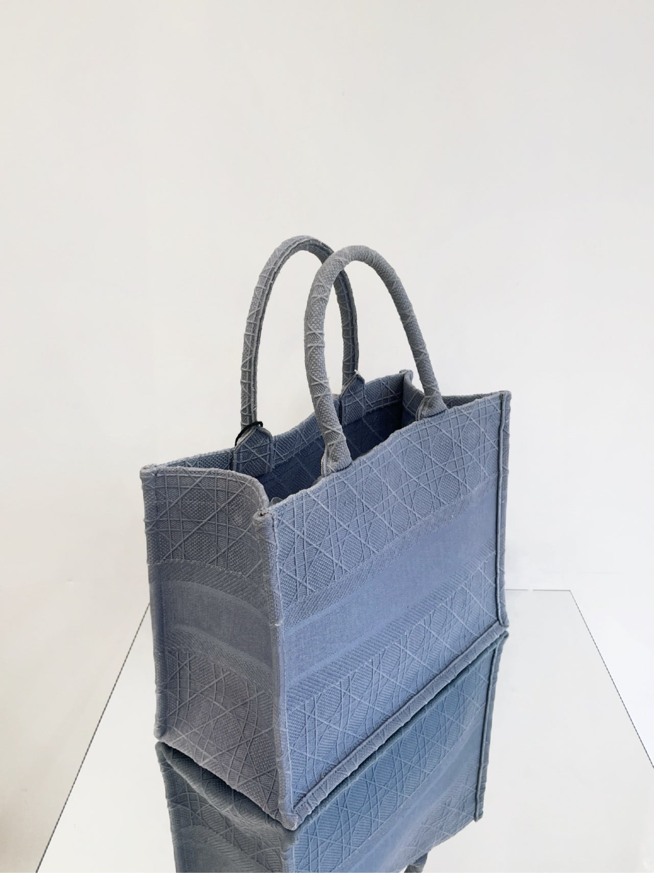 Dior - Book Tote - Embroidered technical fabric - Haze Blue - (Medium)