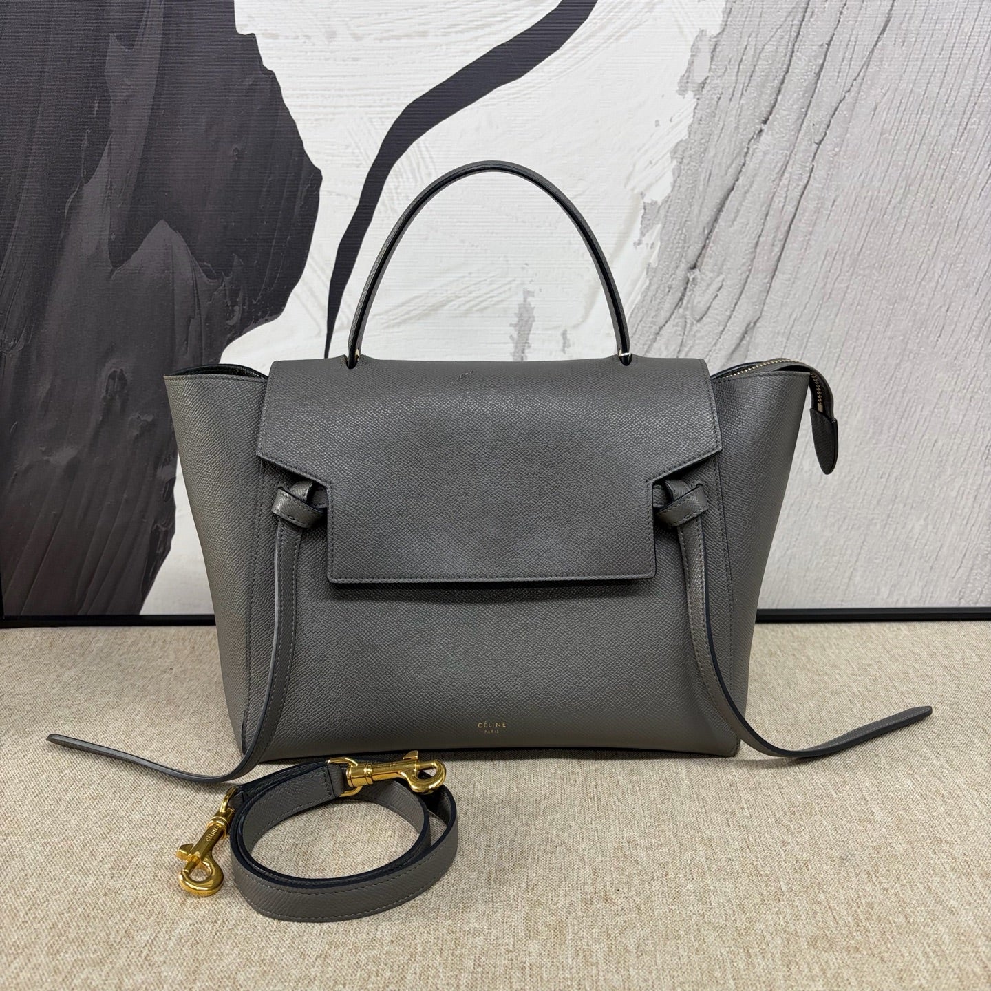Celine - Belt Bag - Grained Calfskin Leather - Grey - (Large)