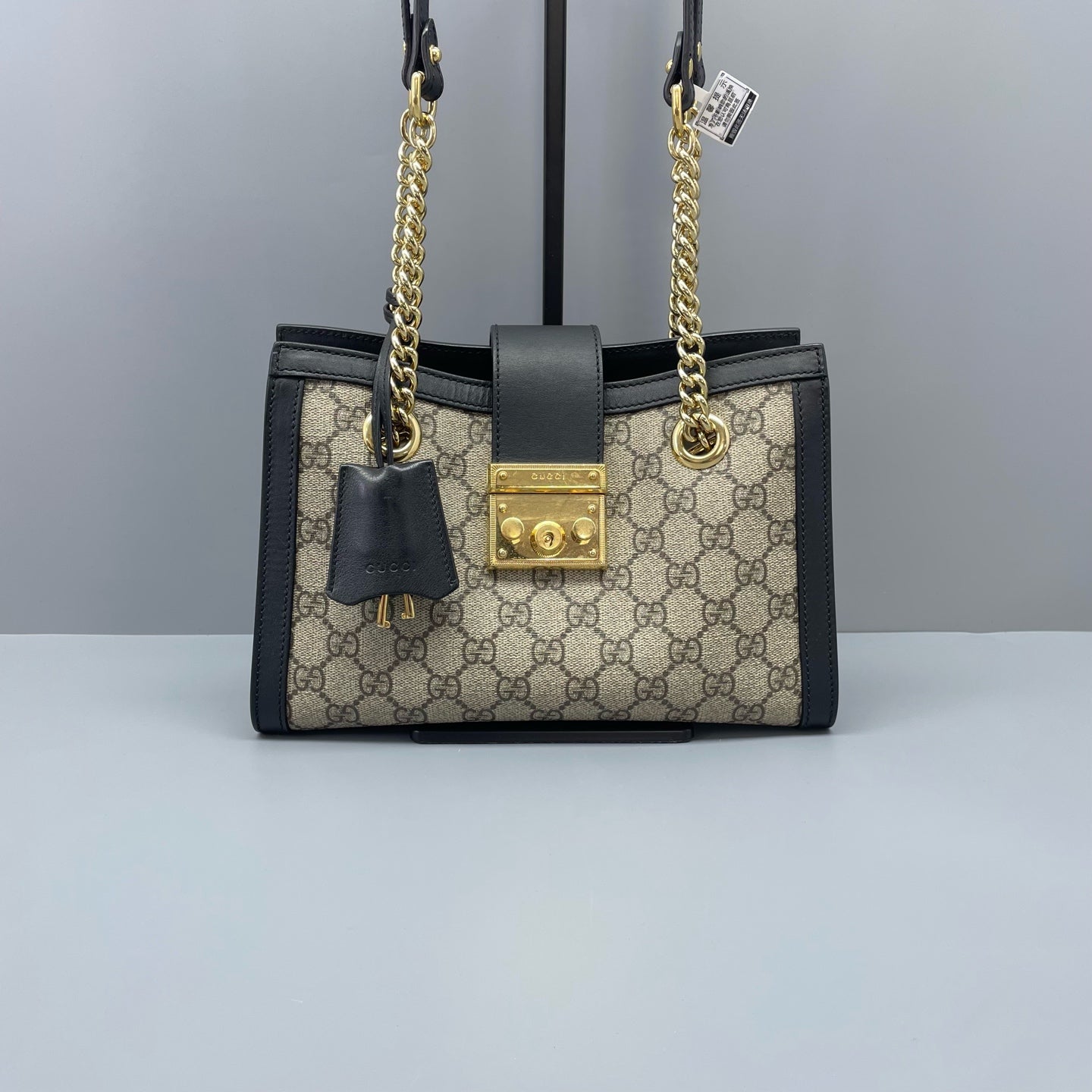 Gucci - GG Supreme Padlock Tote - GG Supreme canvas with leather trim - Beige - (small)