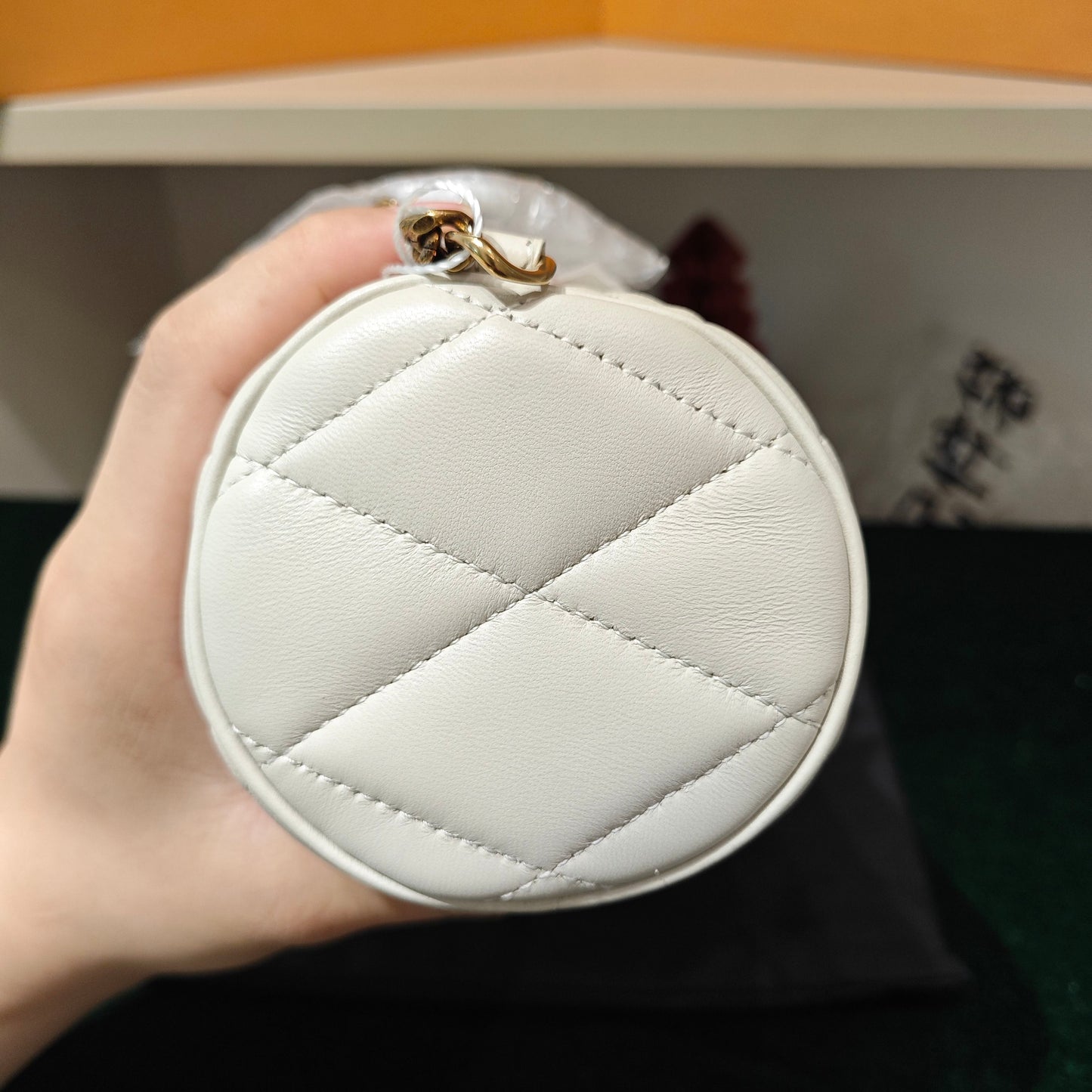 Saint Laurent - Small Cylinder Quilted Shoulder Bag - Leather - White - (mini)