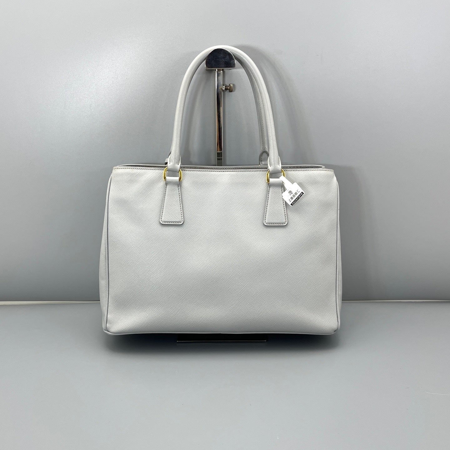 Prada - Galleria Bag (Saffiano Lux Double Zip Tote) - Saffiano leather - Blue-grey - (Medium)