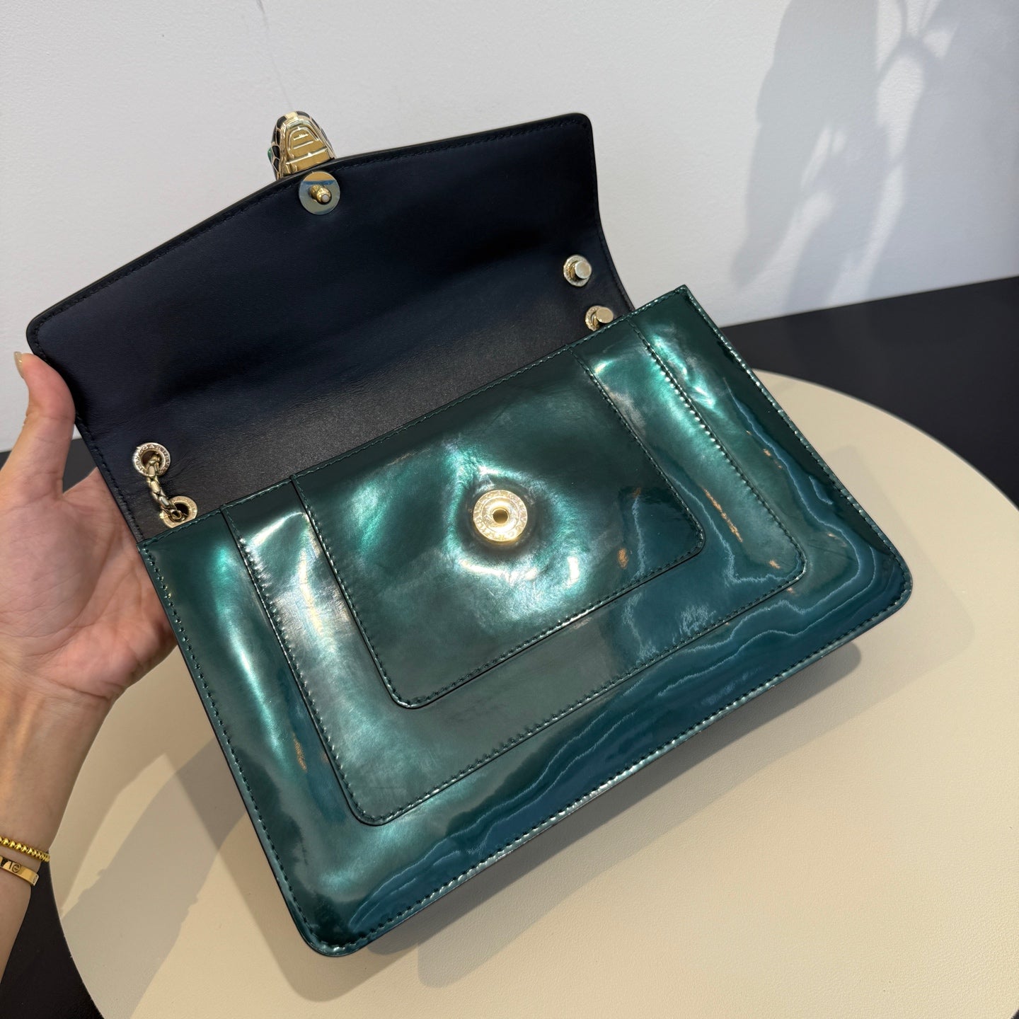 Bvlgari - Serpenti Forever Flap Bag - Patent leather - Dark Green - (Medium)