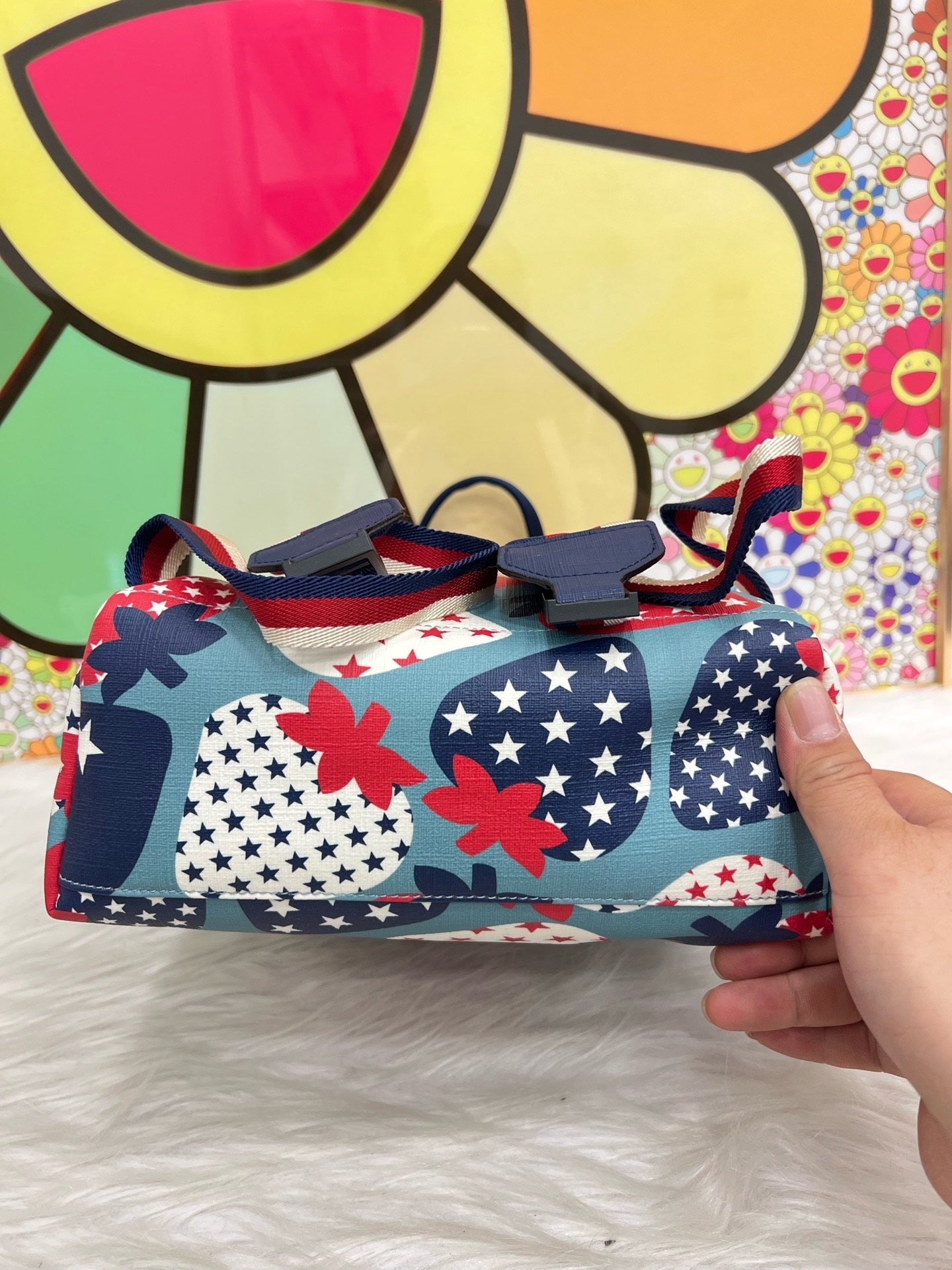 Gucci - Children's Strawberry Stars Backpack - Coated canvas with leather trim - Multicolour (Blue, Red, White, Navy) - (Mini)