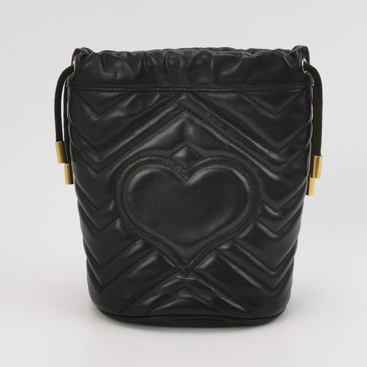 Gucci - GG Marmont Mini Bucket Bag - Leather - Black - (mini)