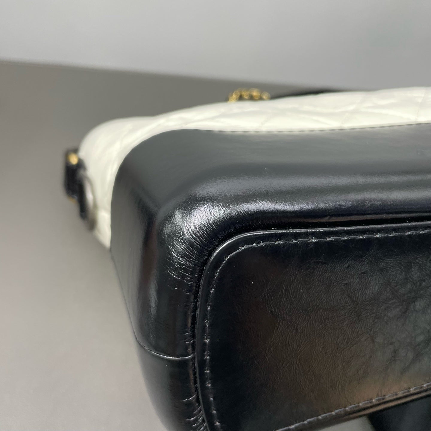 Chanel - Gabrielle Hobo Bag - Aged calfskin and patent leather - Black and White - (Medium)
