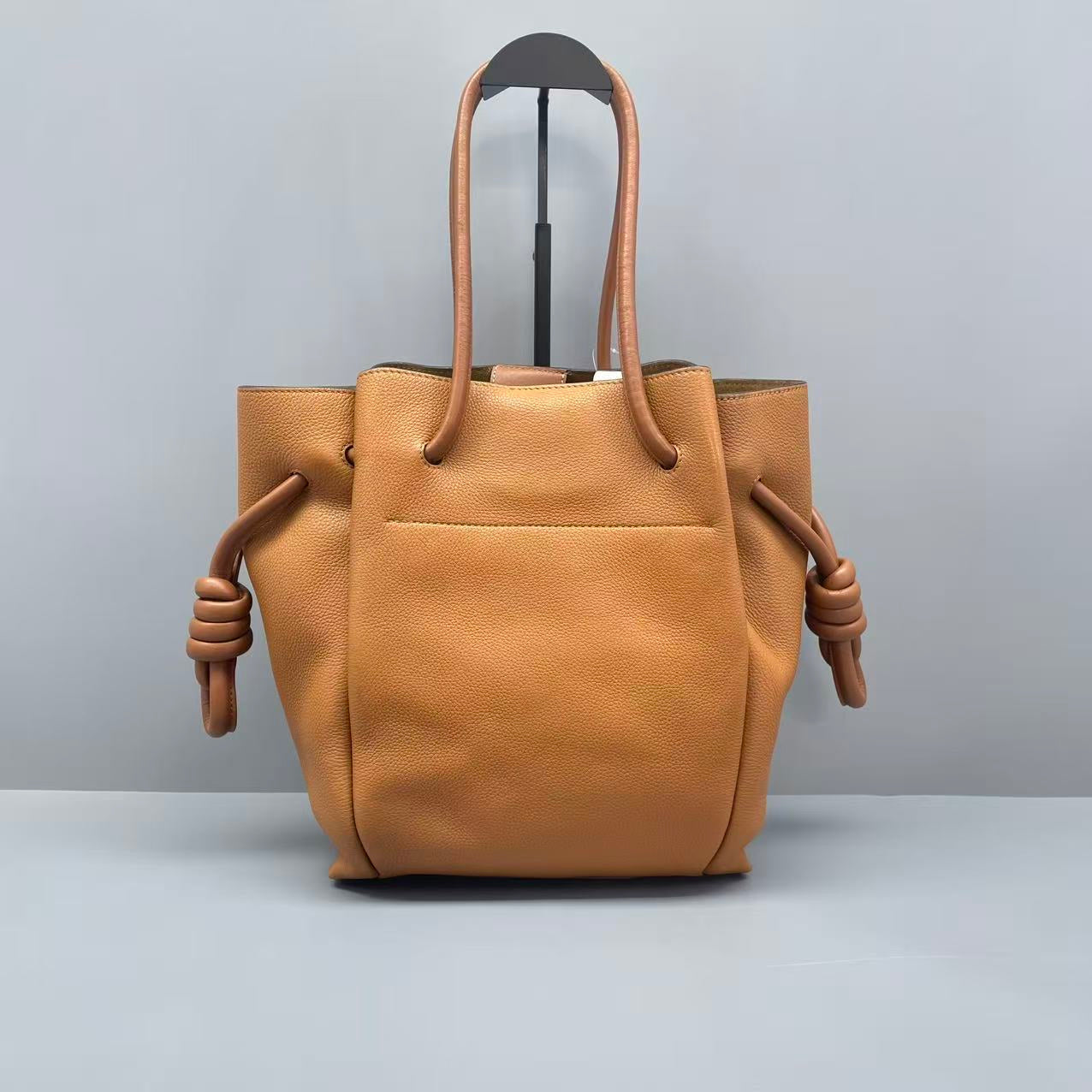 Loewe - Flamenco Drawstring Tote - Grained calfskin leather - Caramel - (medium)