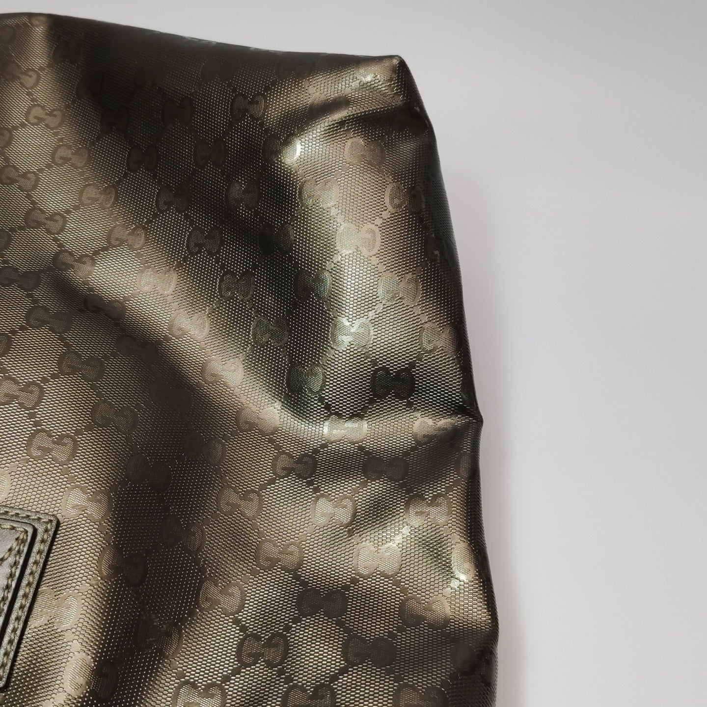 Gucci - GG Imprimé Tote - Coated canvas with leather trim - Metallic Bronze-Brown - (Medium)