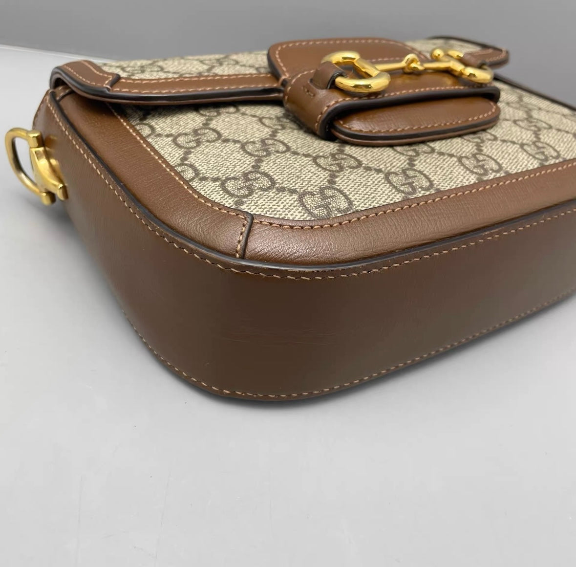 Gucci - Horsebit 1955 Mini Bag - GG Supreme canvas with leather trim - Brown - (mini)